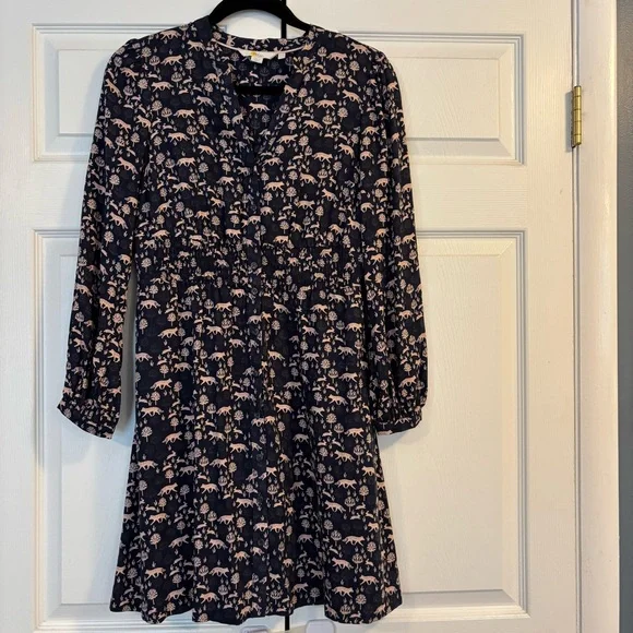 ‼️Sold‼️Boden Navy and Pink Animal Print Dress - Picture 3 of 14